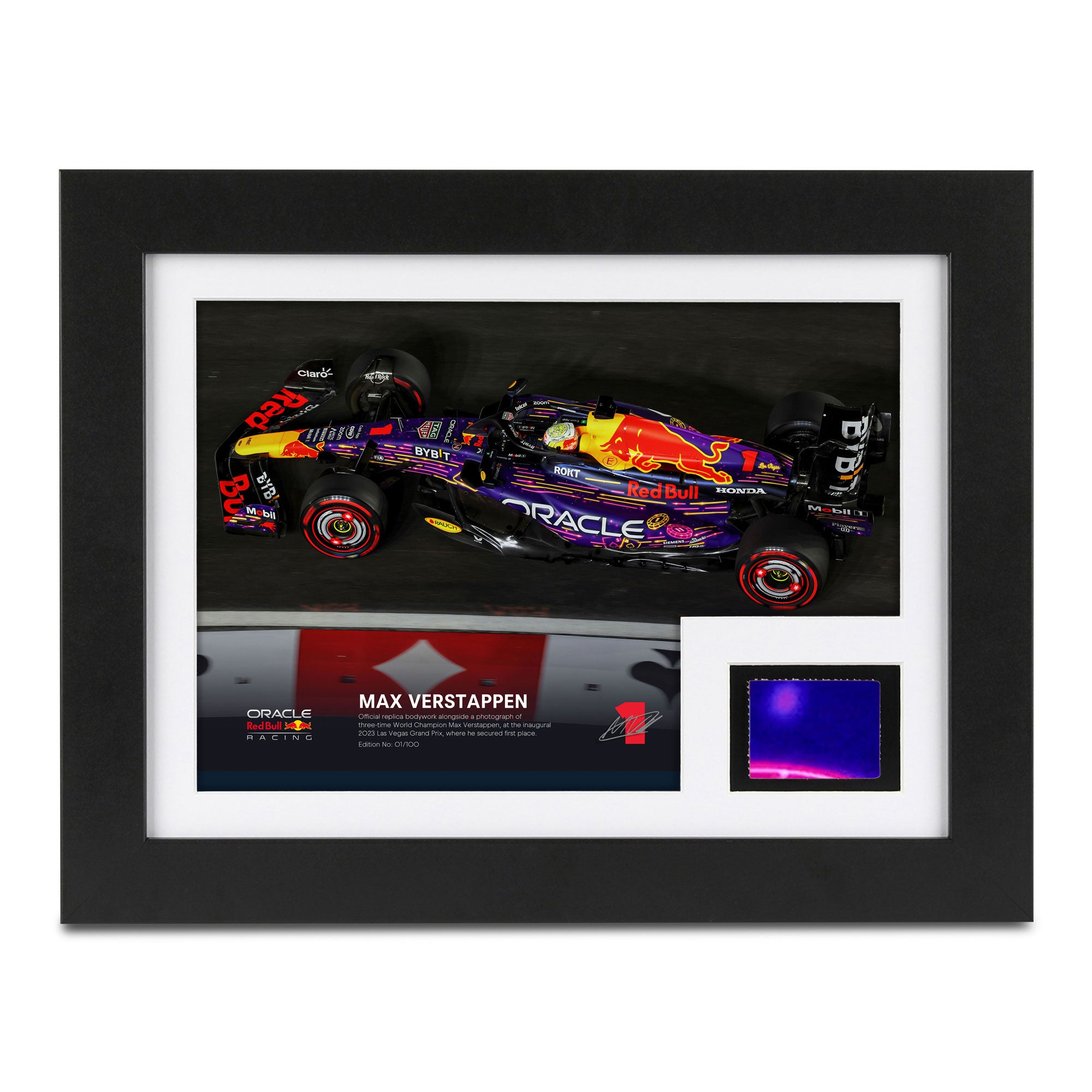 Limited-Edition Max Verstappen 2023 Oracle Red Bull Racing Replica Bodywork & Photo – Vegas GP Edition