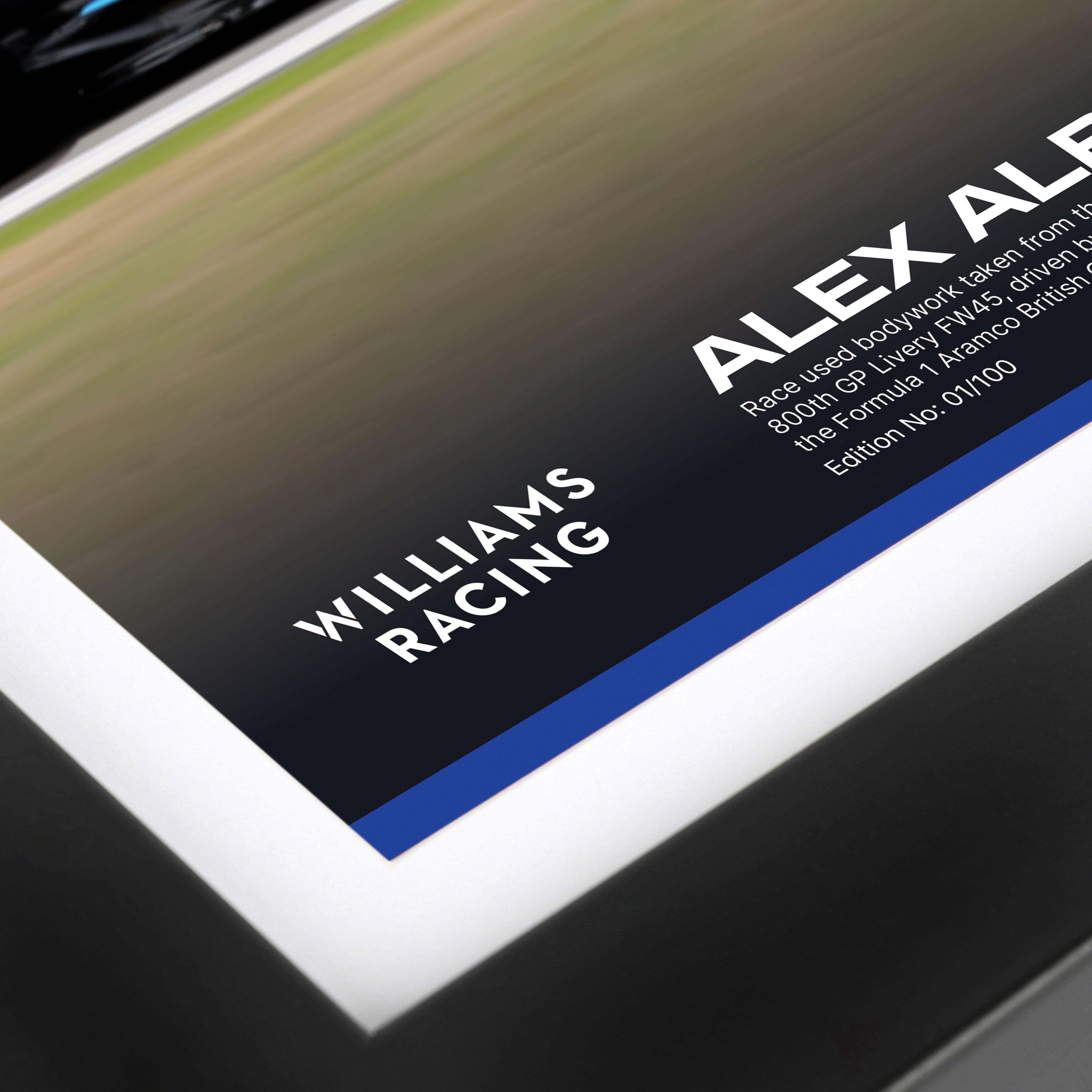 Limited-Edition Alex Albon 2023 ‘Williams’ 800th Grand Prix’ Bodywork & Photo British GP