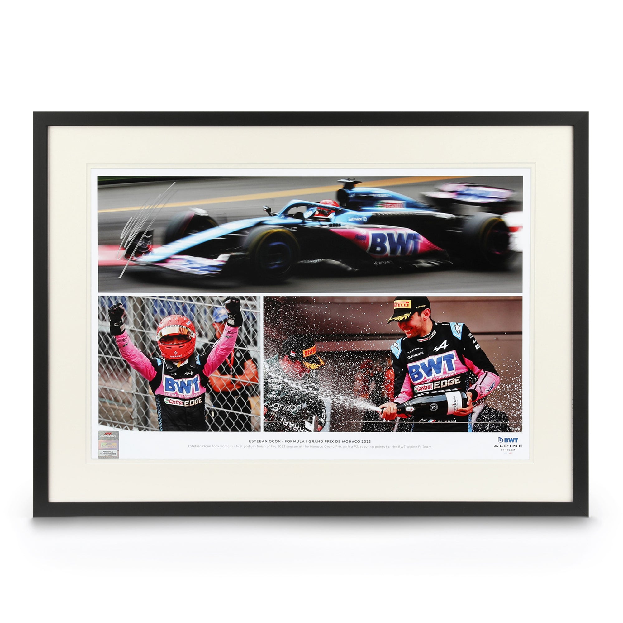 Limited-Edition Esteban Ocon 2023 Signed Photo Collage – Monte Carlo