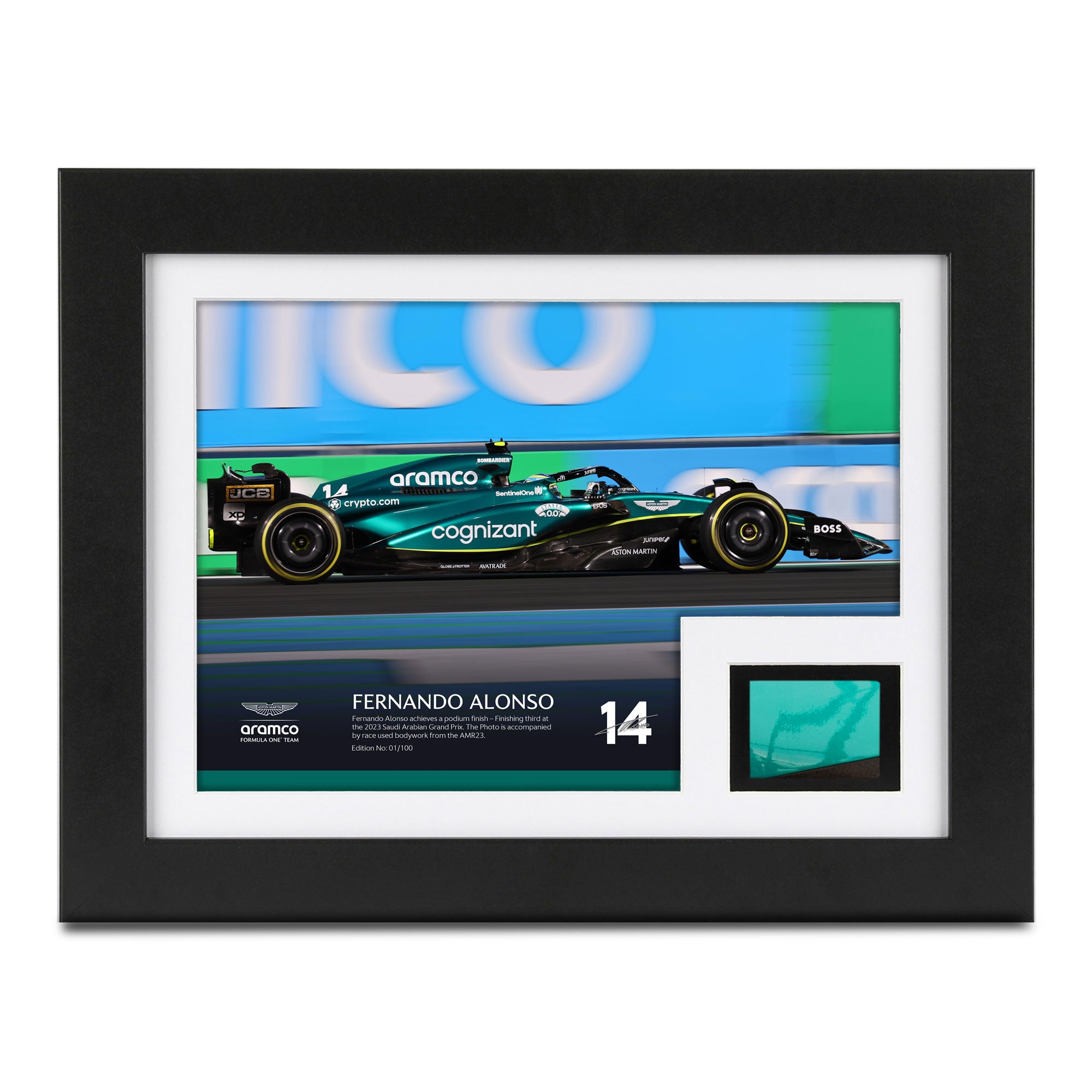 Limited Edition Fernando Alonso 2023 '100th Podium' Bodywork & Photo - Saudi Arabian GP