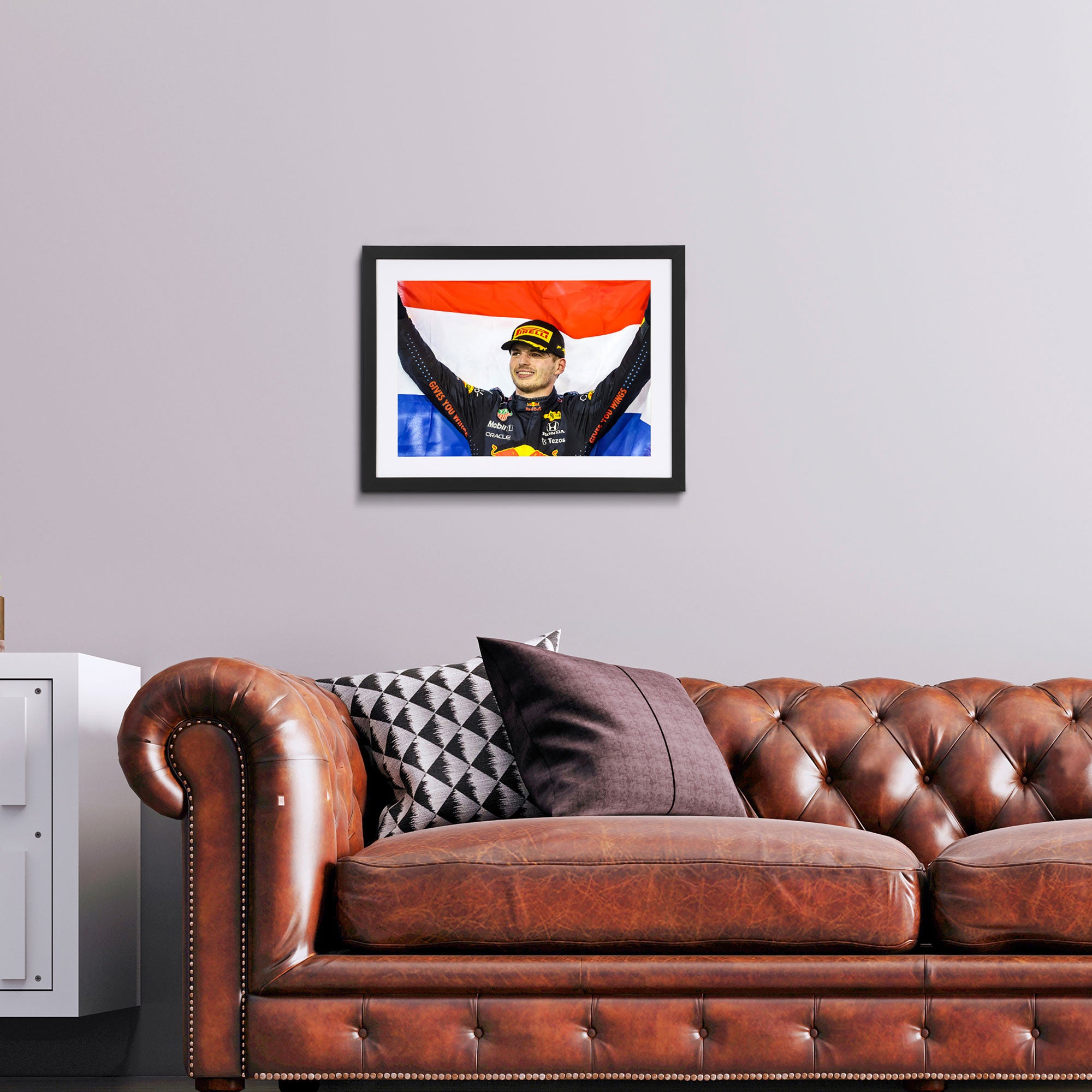 Max Verstappen 2021 'World Champion Podium Flag' Print – Abu Dhabi GP