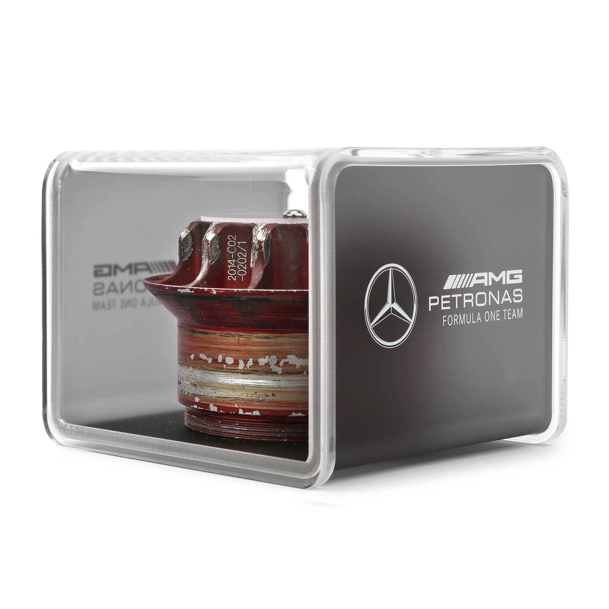 Mercedes-AMG Petronas F1 Team 2014 Race Used Wheel Nut in Display Case