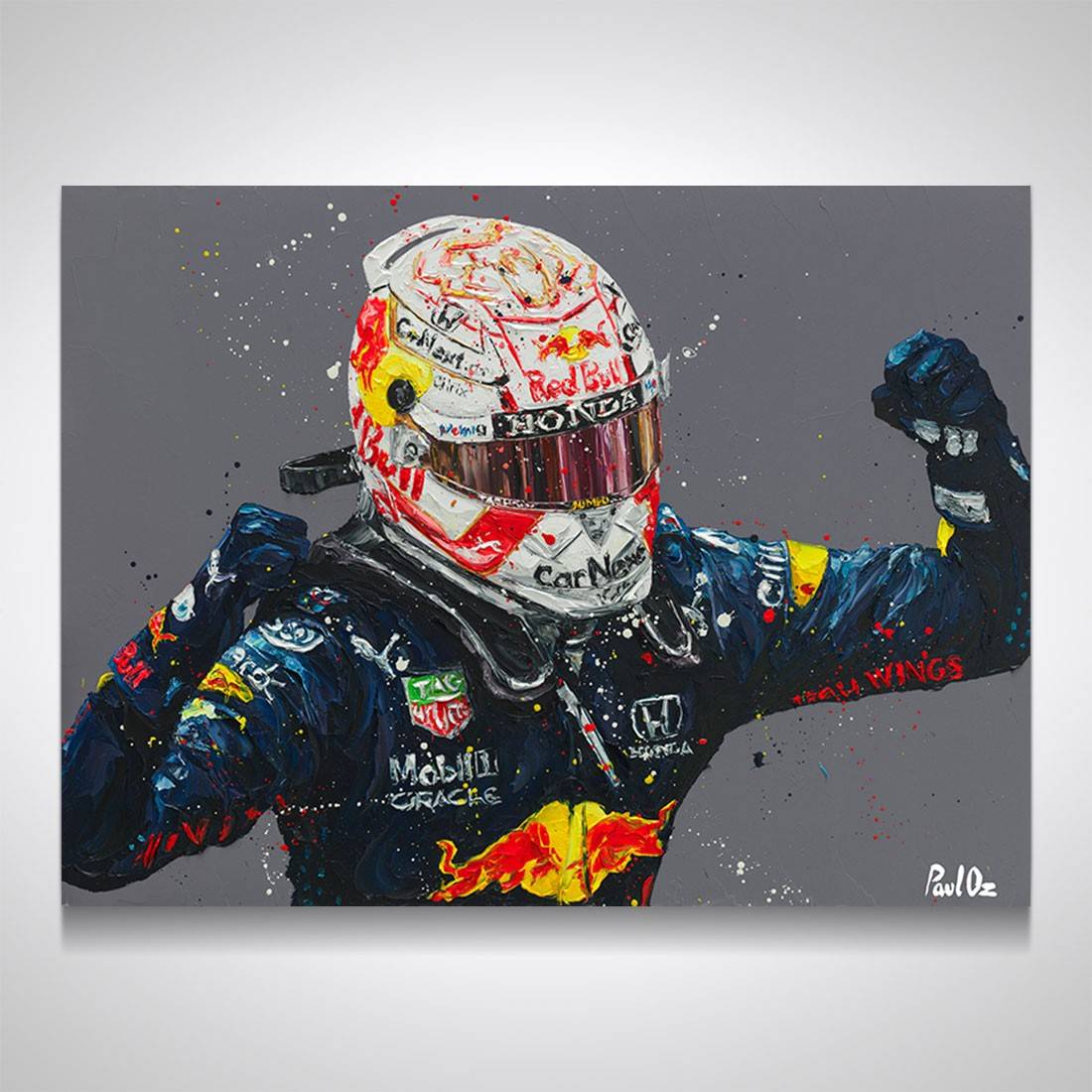 Max Verstappen 2021 Monaco GP Hand Embellished Canvas - Paul Oz
